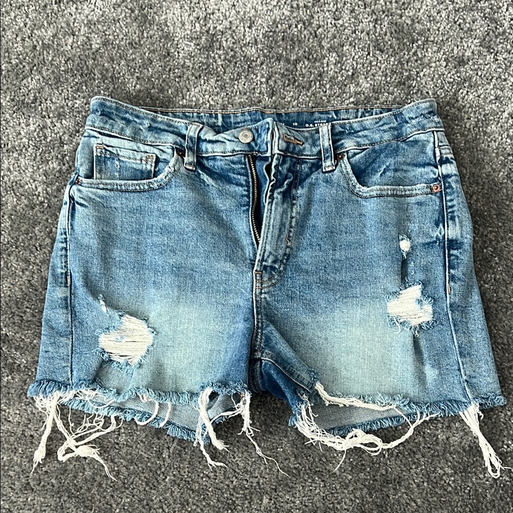 Old Navy Blue Distressed Denim Cutoffs